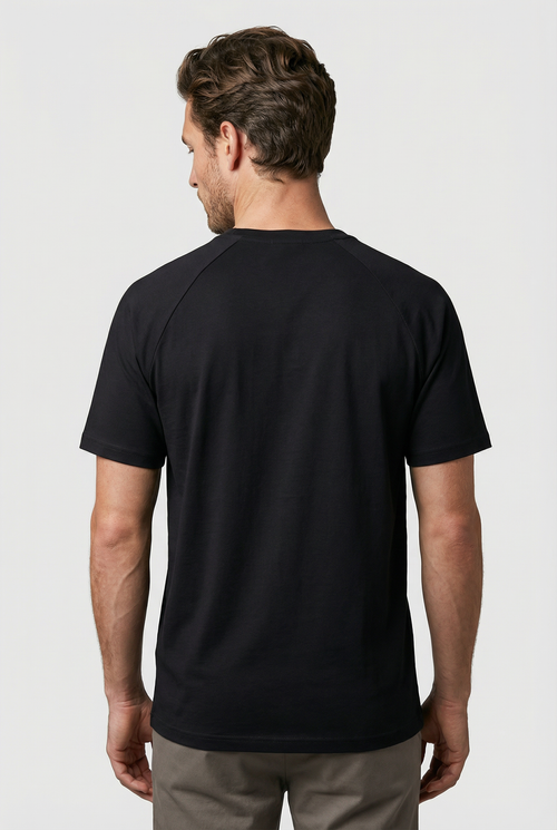 Hoxton Raglan Sleeve Fitted T-shirt - Black