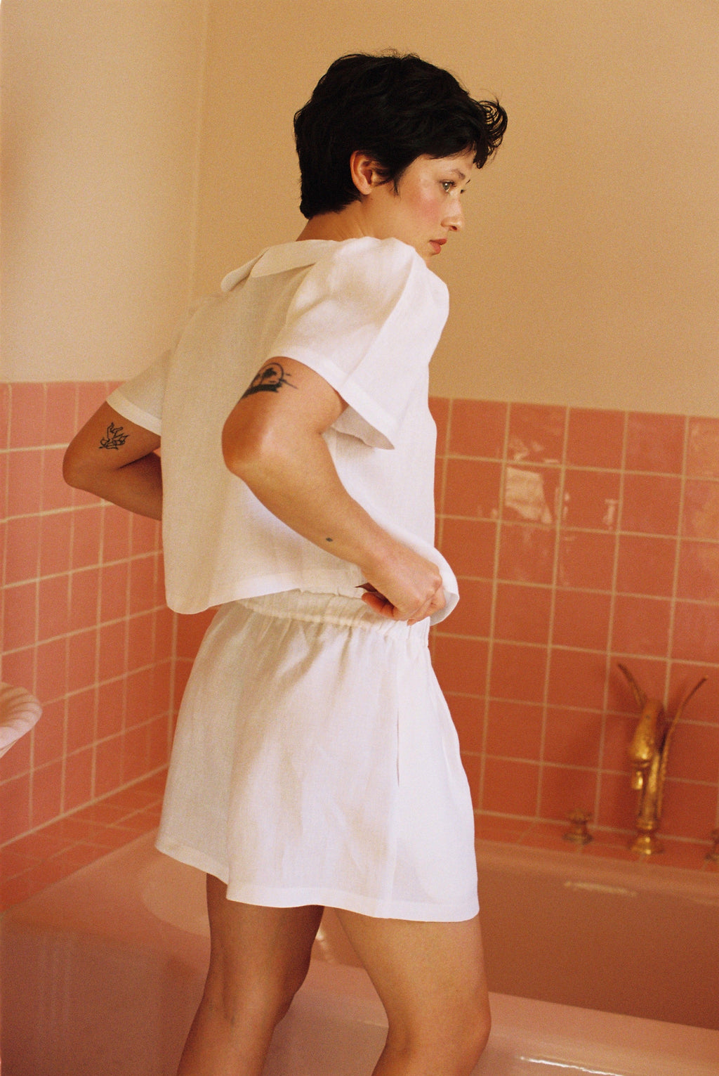 Linen Summer Shorts - White